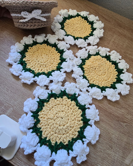 CUSTOM Flower Coasters Set (5 pieces)