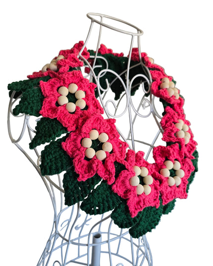 Wooden Bead Flower Lei